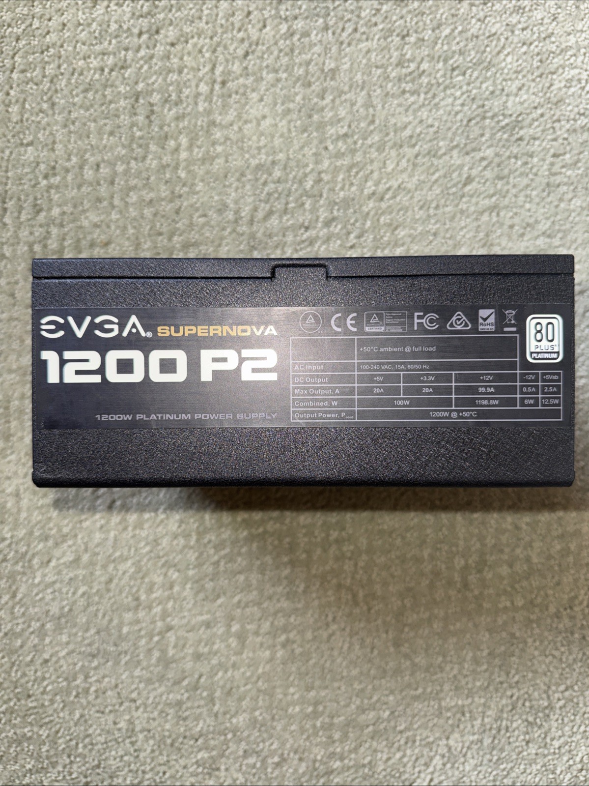 EVGA SuperNOVA 1200-P2 80+ Platinum 1200W Power Supply PSU 220-P2-1200