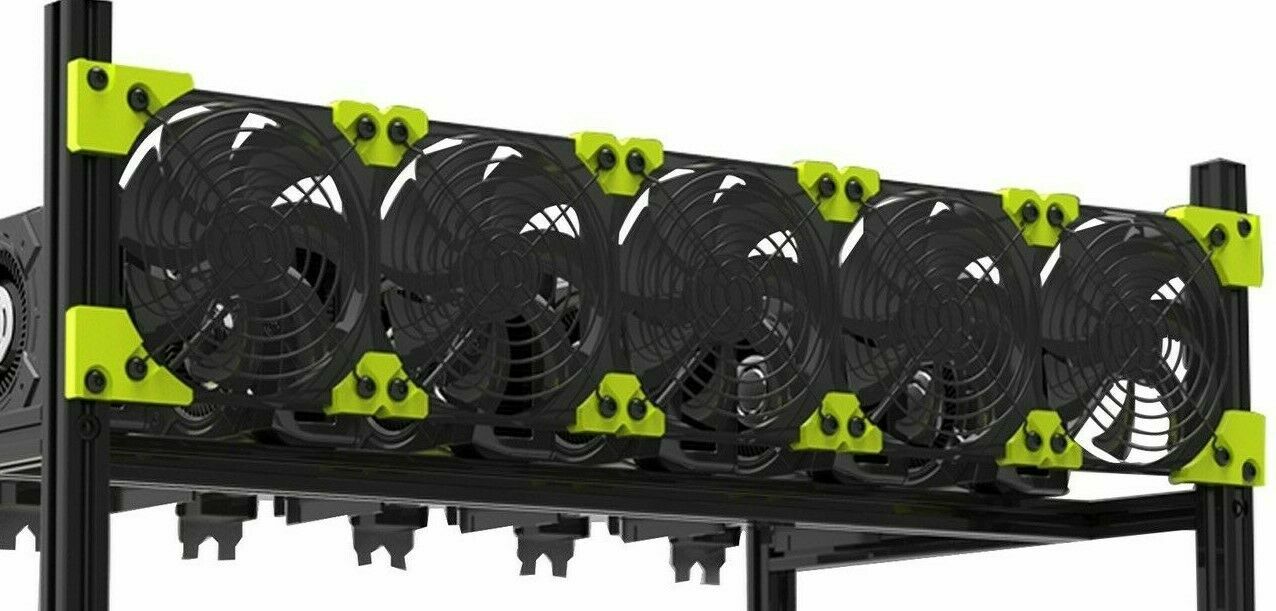Fan Bracket 6 GPU Veddha Mining Rig – Plastic Fan Bracket 120mm Fans – O