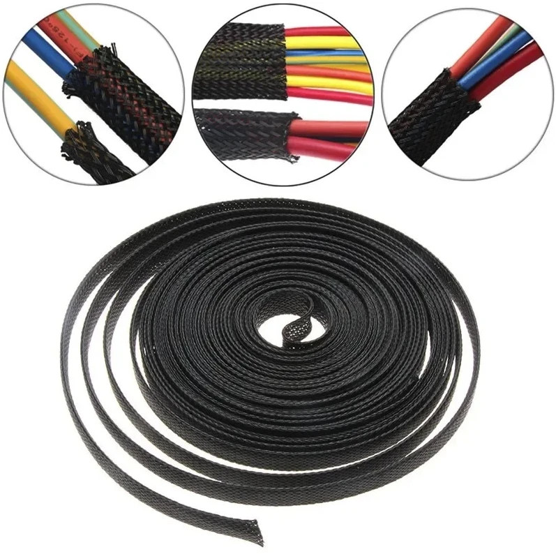 3m PET Braided Cable Sleeve: Expandable Wire Mesh Sleeve for Cable Management