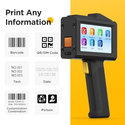 Handheld Inkjet Printer 0.5in 390g Batch Date Code