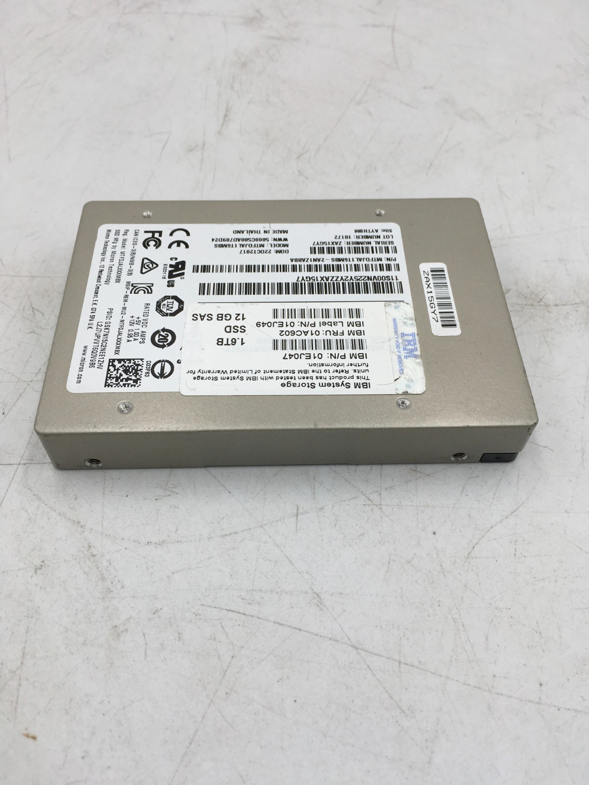 Micron 1.6 TB Internal, 2.5 inch SAS MTFDJAL1T6MBS Solid State Drive TESTED RS