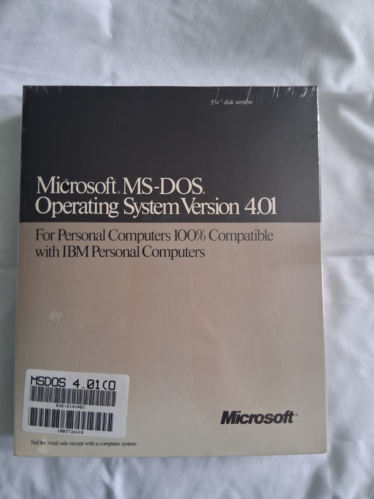 New Sealed Microsoft MS-DOS 4.01 5.25″ Floppy Disks