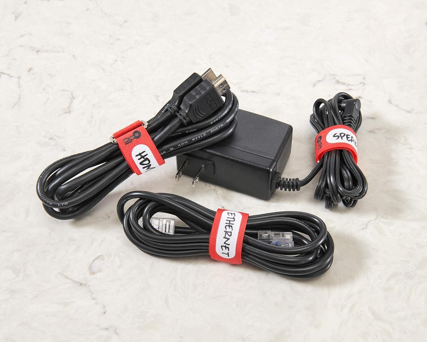 Wrap-It Storage Cinch-Straps, 5-in (20-Pack) Black – Hook and Loop Strap with Wr