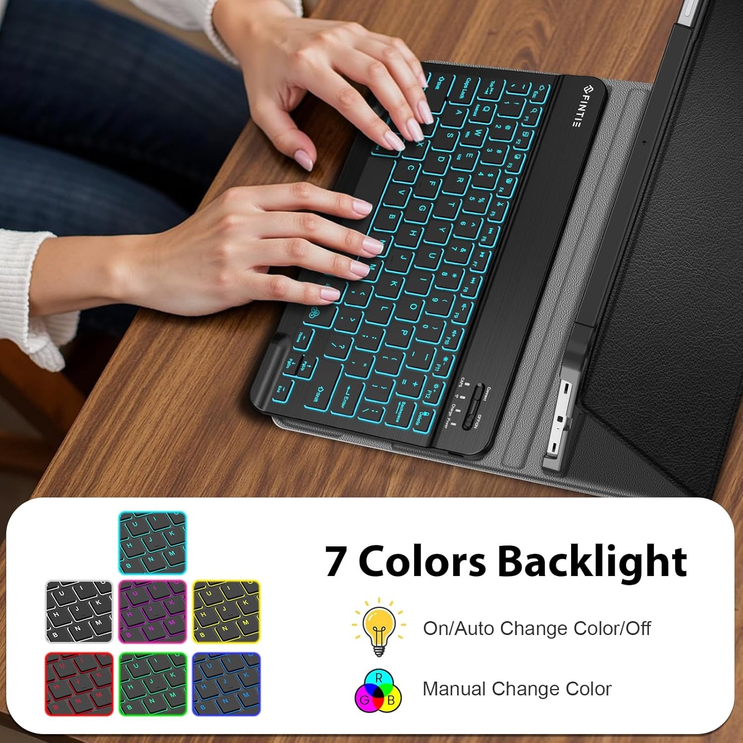 Backlight Keyboard Case for Samsung Galaxy Tab A9+ 11 Inch 2023 Slim Stand Cover
