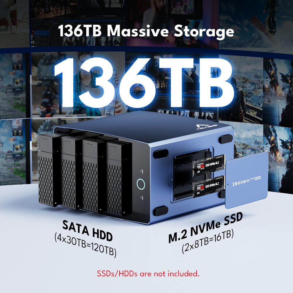 Acasis 40Gbps 6-bay Hybrid Array SATA & NVMe Enclosure