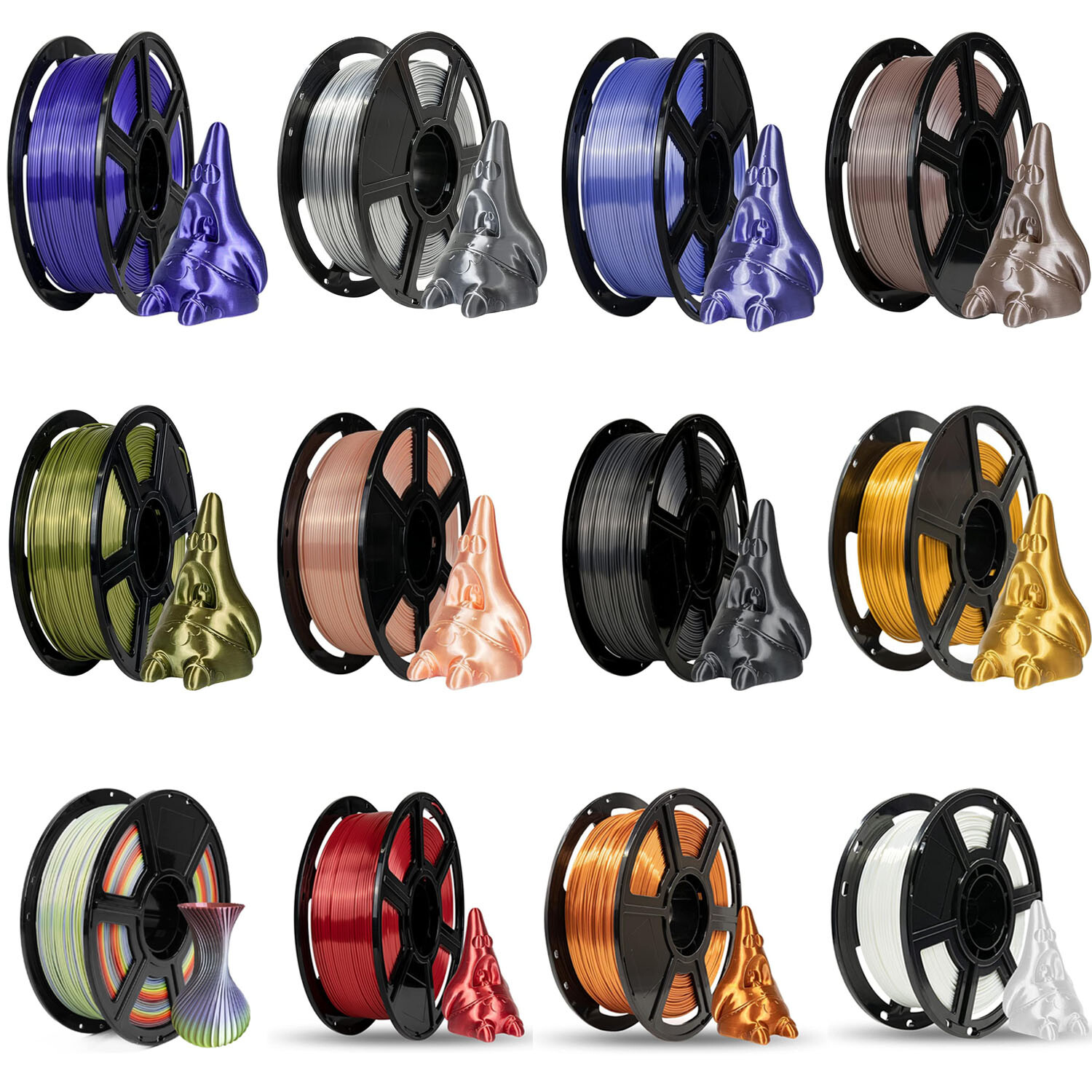 FLASHFORGE Silk PLA Filament 1.75mm 3D Printer Filament 1kg for FDM 3D Printers