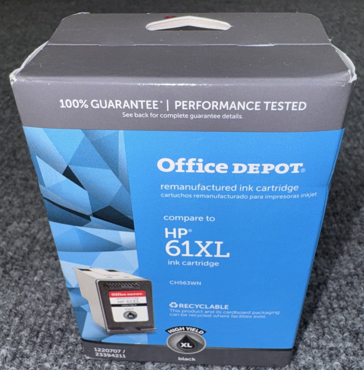 OFFICE DEPOT HIGH-YIELD INK CARTRIDGE FOR HP 61XL, CH563WN, OM05850 – BLACK