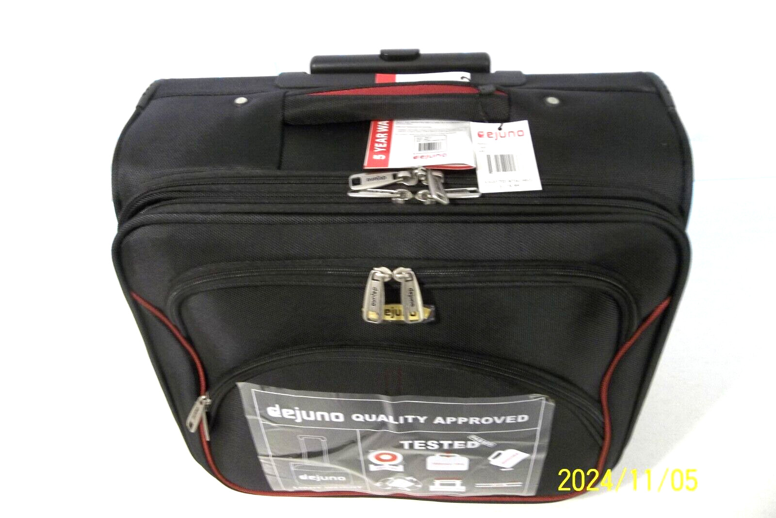 Briefcase Computer Case Dejuno Model PRC22-BK Rolling 17″ Laptop One Size Black