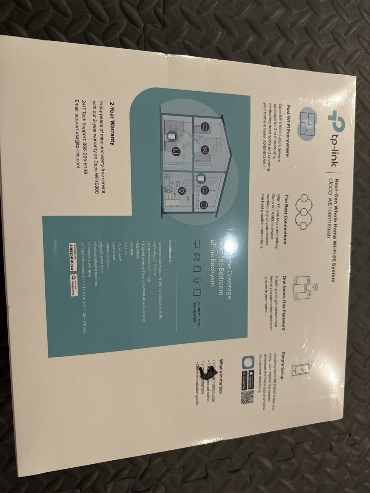 TP-Link Deco WE10800(2-pack) Wi-Fi 6E Whole Home Mesh Routers, 6 Ghz Band,