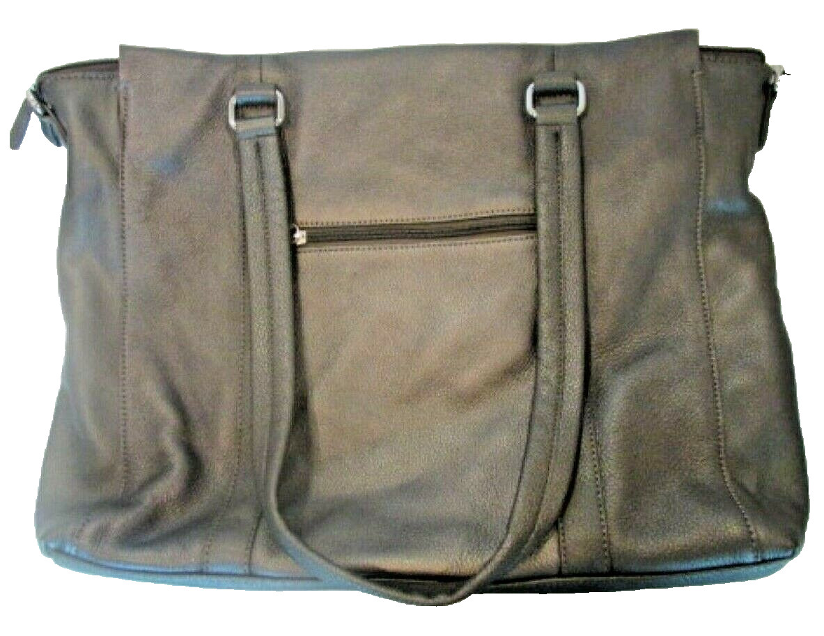 Wilsons Leather Gray Handbag Laptop Business Briefcase Shoulder Bag