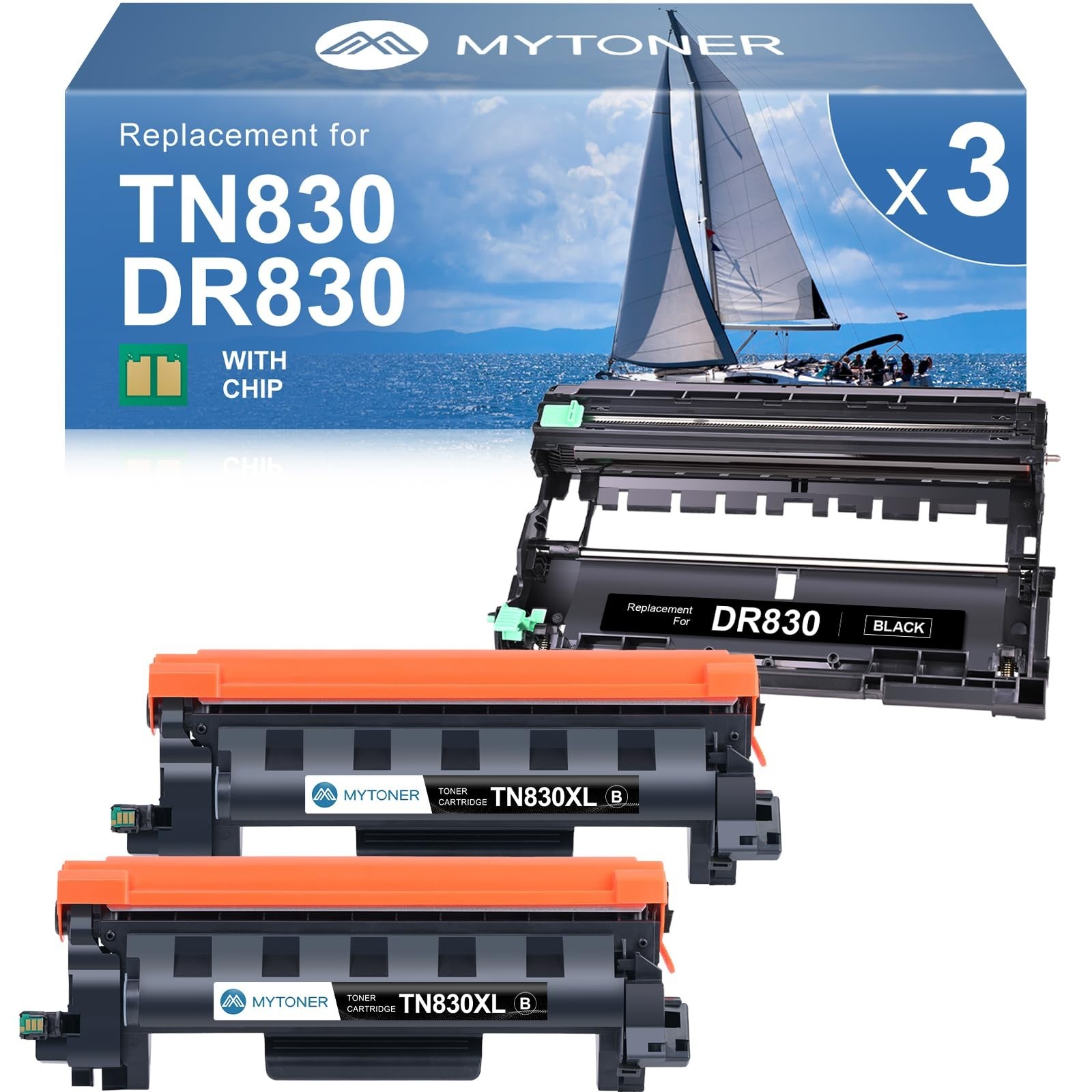 DR830 TN830XL 3PK for Brother DR830XL DR-830 Drum Unit TN830 XL TN-830 XL V R…