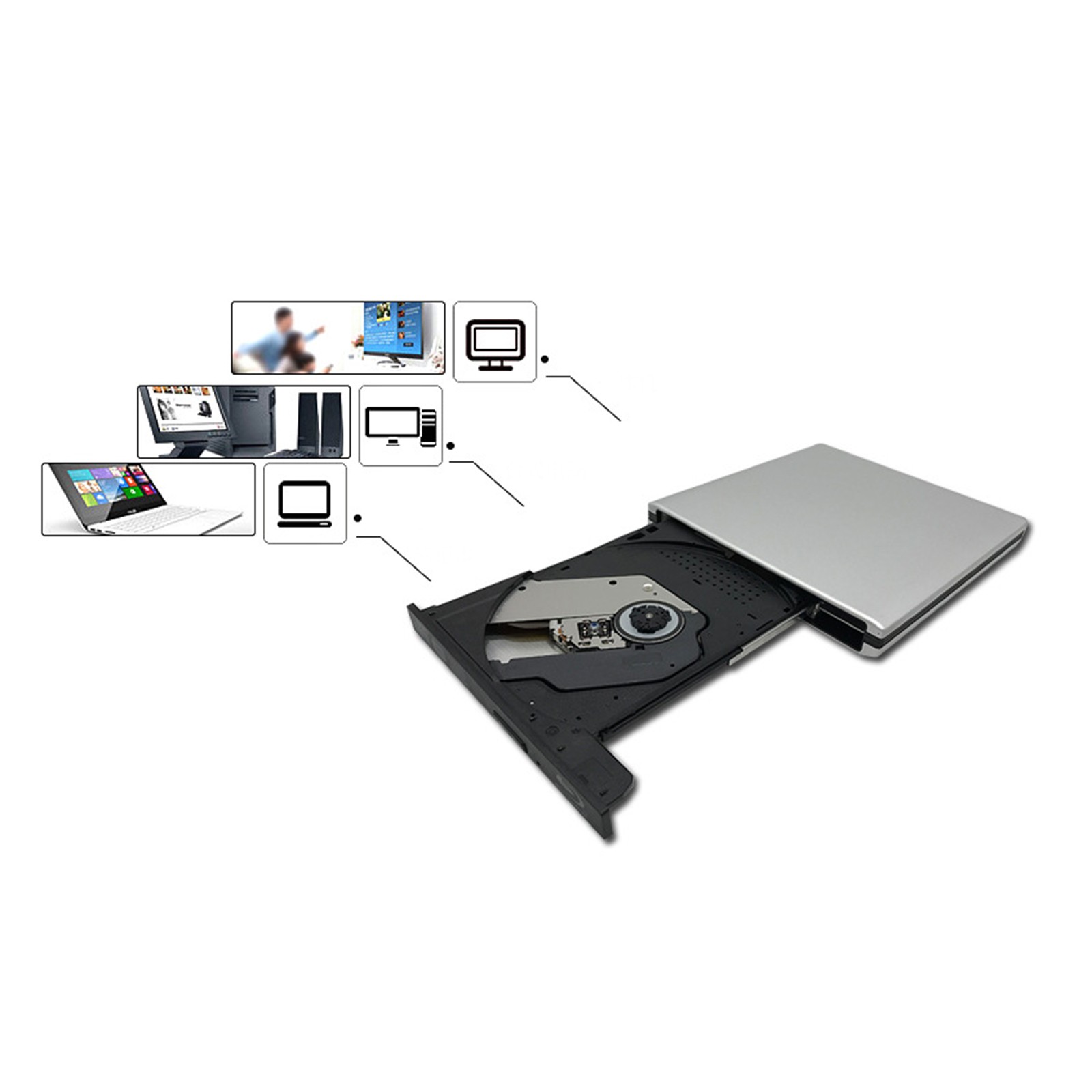 Genuine 6X Blue ray Burner External USB 3.0 Player DVD CD BD Recorder PC Drive