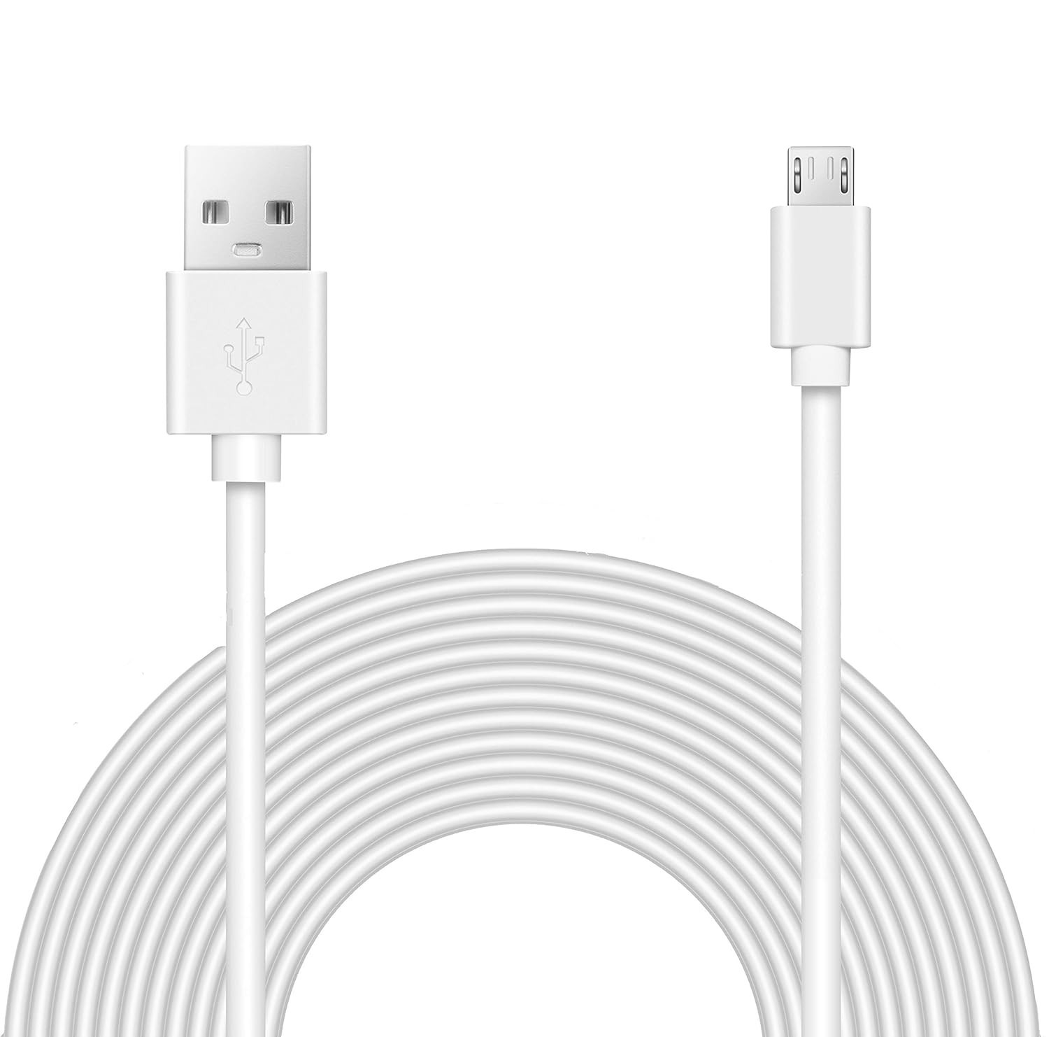 15 Feet Power Extension Cable Micro USB Male-to-Male Weatherproof