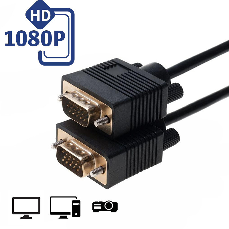SVGA VGA Cable Male to Male M/M Monitor Cord TV HDTV Full HD15 Laptop PC lot