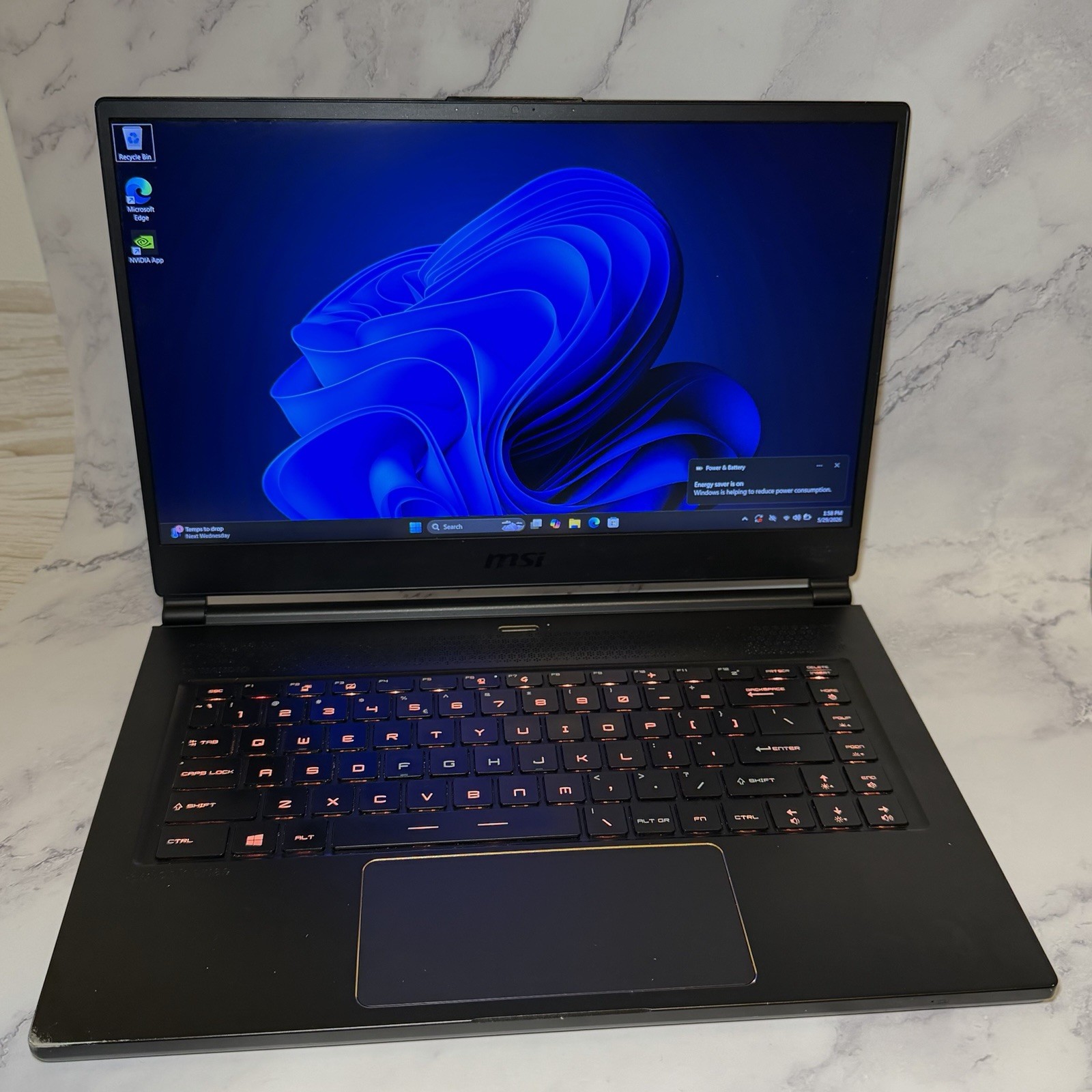 MSI GS65 Stealth 9SD Intel i7-9750H 16GB 1TB SSD Win 11 GTX 1660 Ti Laptop