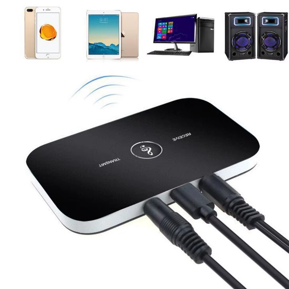 Bluetooth 5.0 Transmitter Receiver 3.5mm AUX RCA TV Home Stereo Audio Adapter