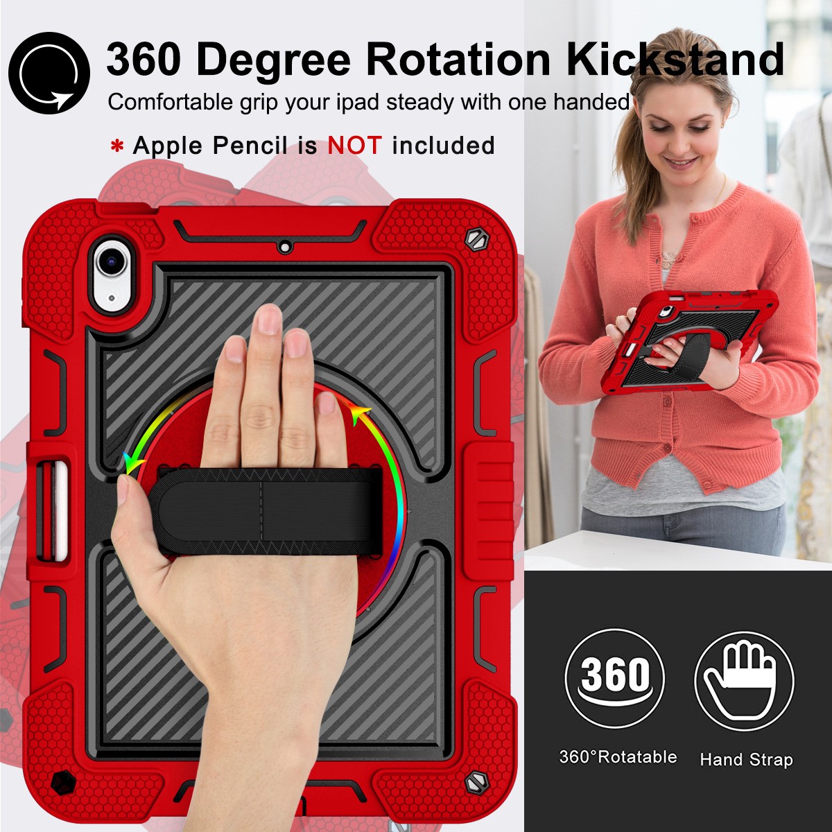Heavy Duty Shockproof Stand Case Cover For iPad 9th/8th/7th/6th/5th Generation