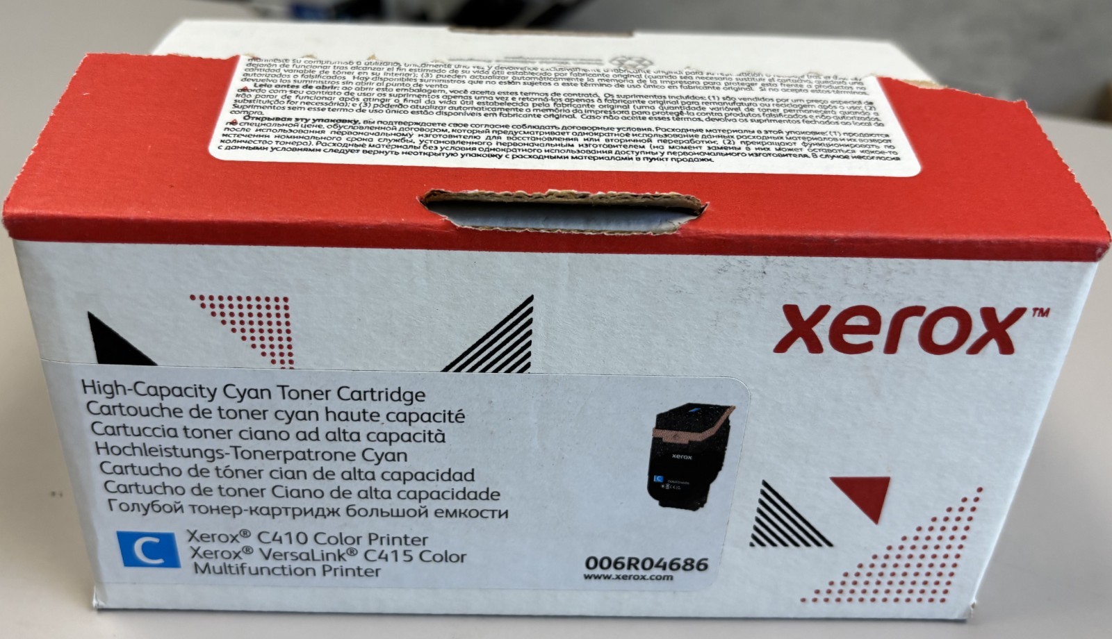 Xerox Genuine 006R04686 High Capacity Cyan Toner OEM C410 C415 OB / Sealed Bag