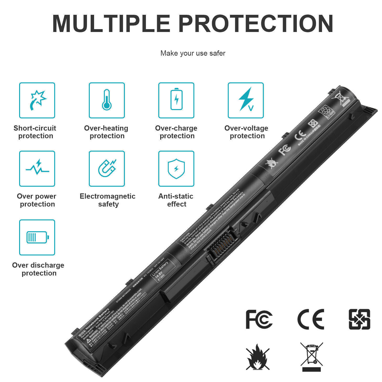 KI04 K104 KIO4 Battery for HP Pavilion 14 15 17 800009-421 800049-001