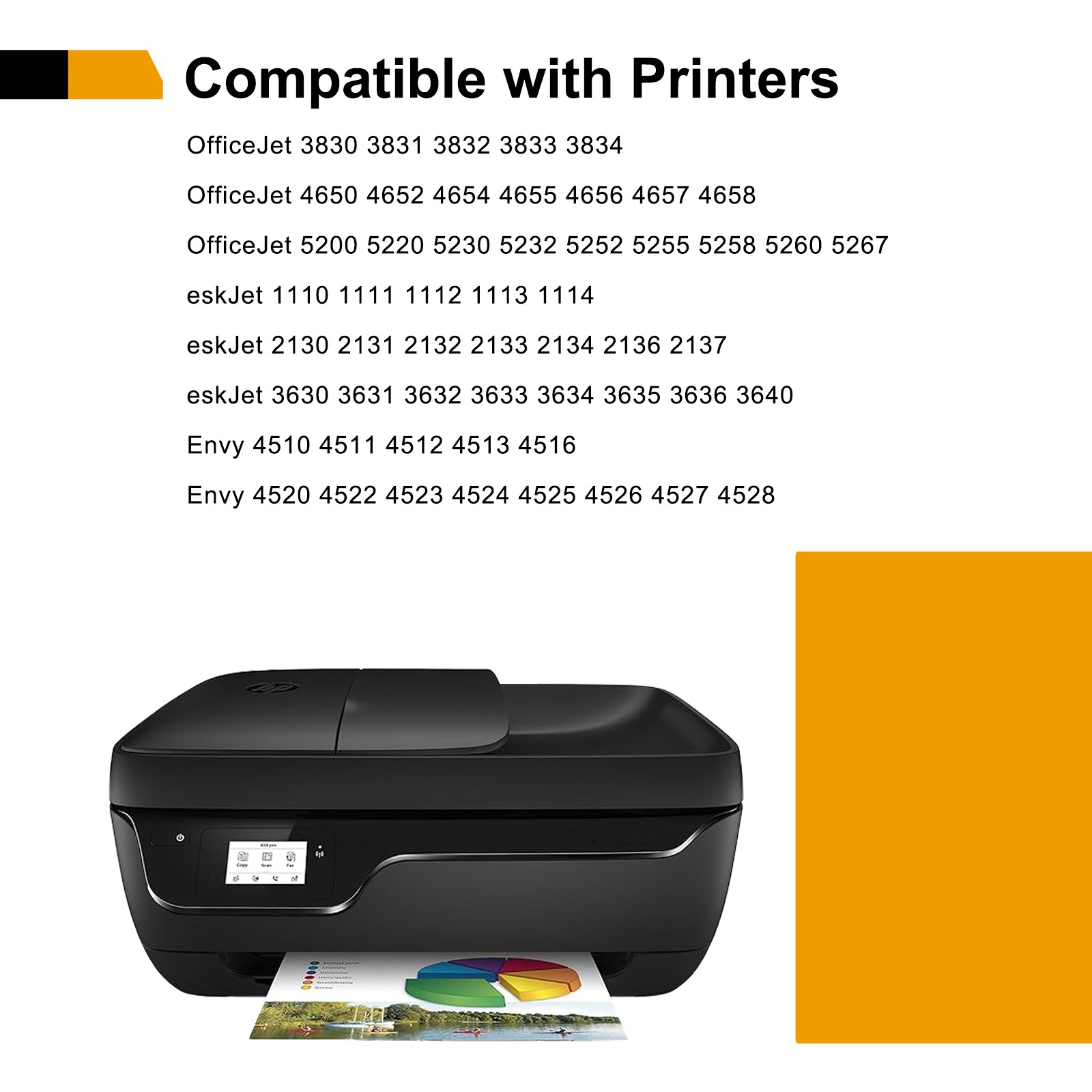 3PK For HP 63XL 2-Black & 1-Color Ink Cartridges 4656 4657 4658 5200 Printer