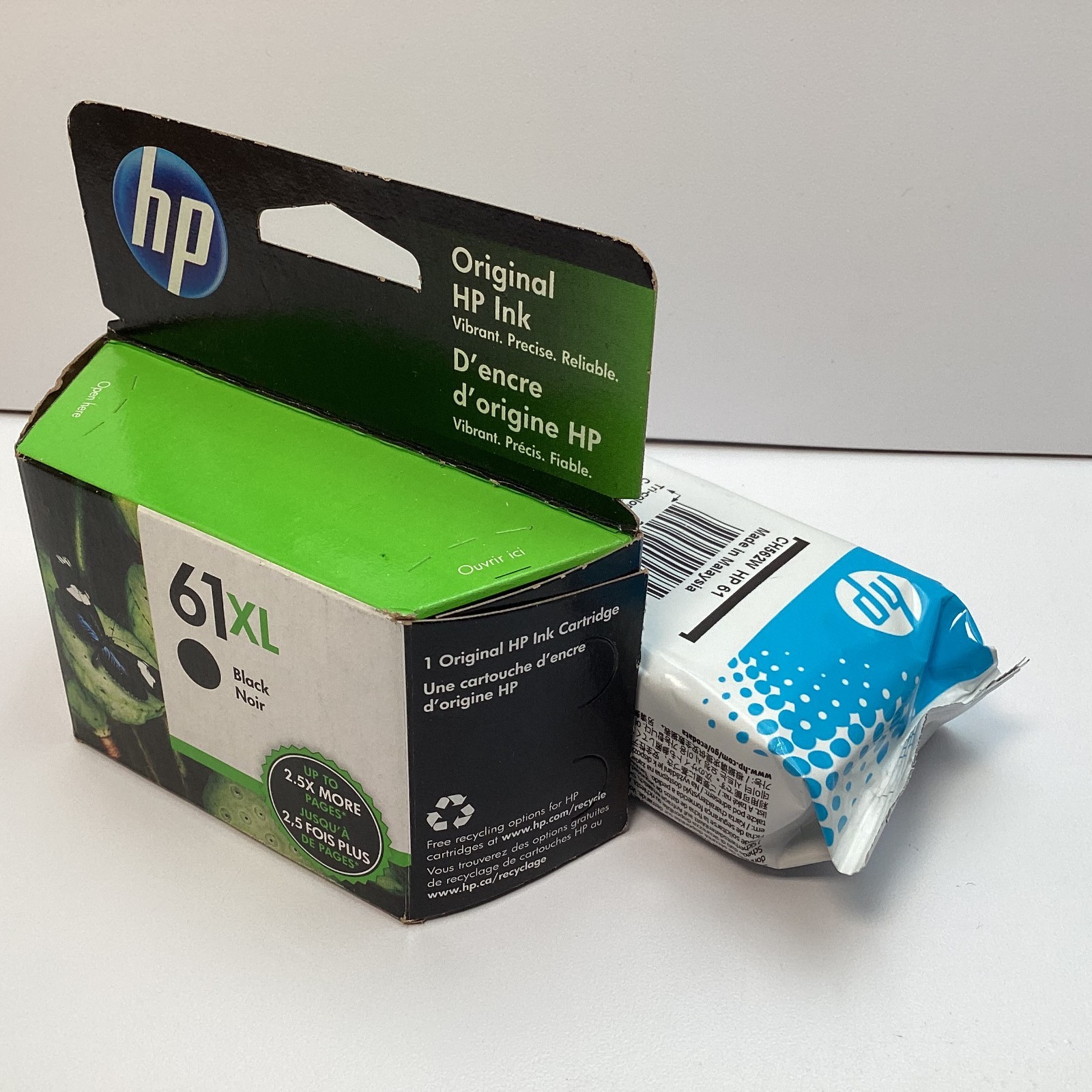 HP 61 & 61XL Ink Cartridge Lot CH563WN Black & CH562W Tri-Color, OEM 2023 & 2026