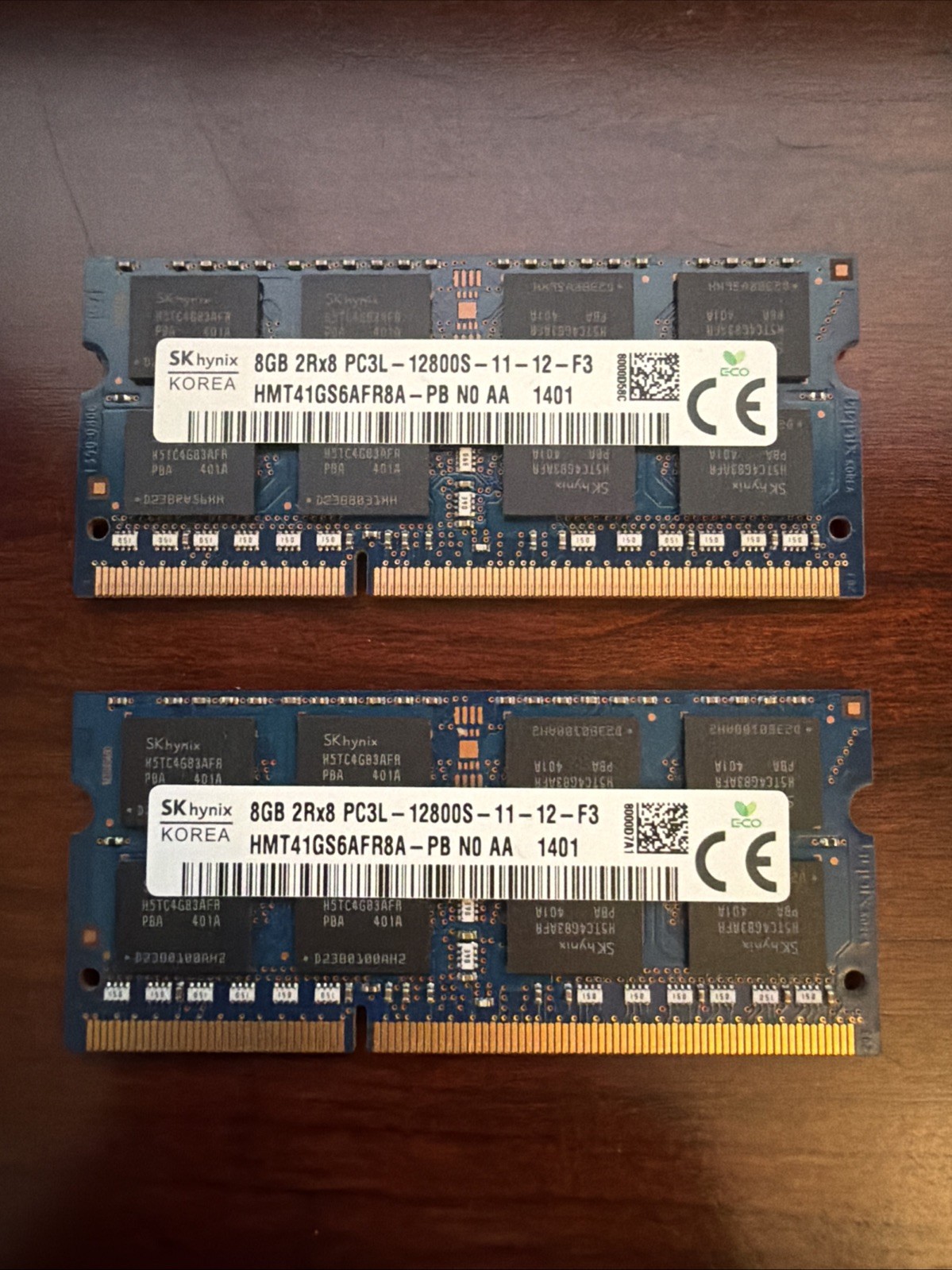 2 SK Hynix 8GB Single DDR3L 1600 Laptop RAM HMT41GS6AFR8A-PB PC3L-12800S Stick