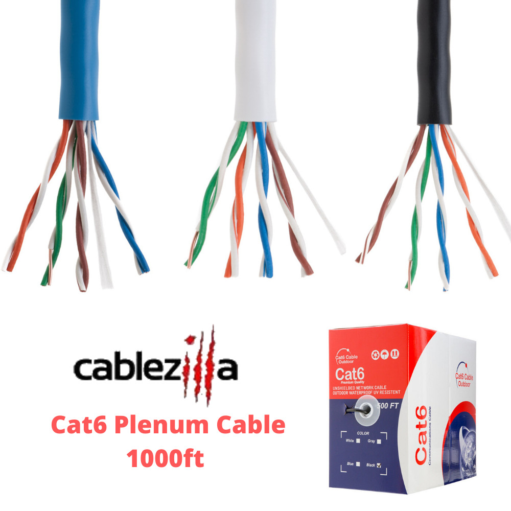 1000ft Cat5 PLENUM Cable CMP Ethernet Network Wire CCA UTP Lan 24AWG