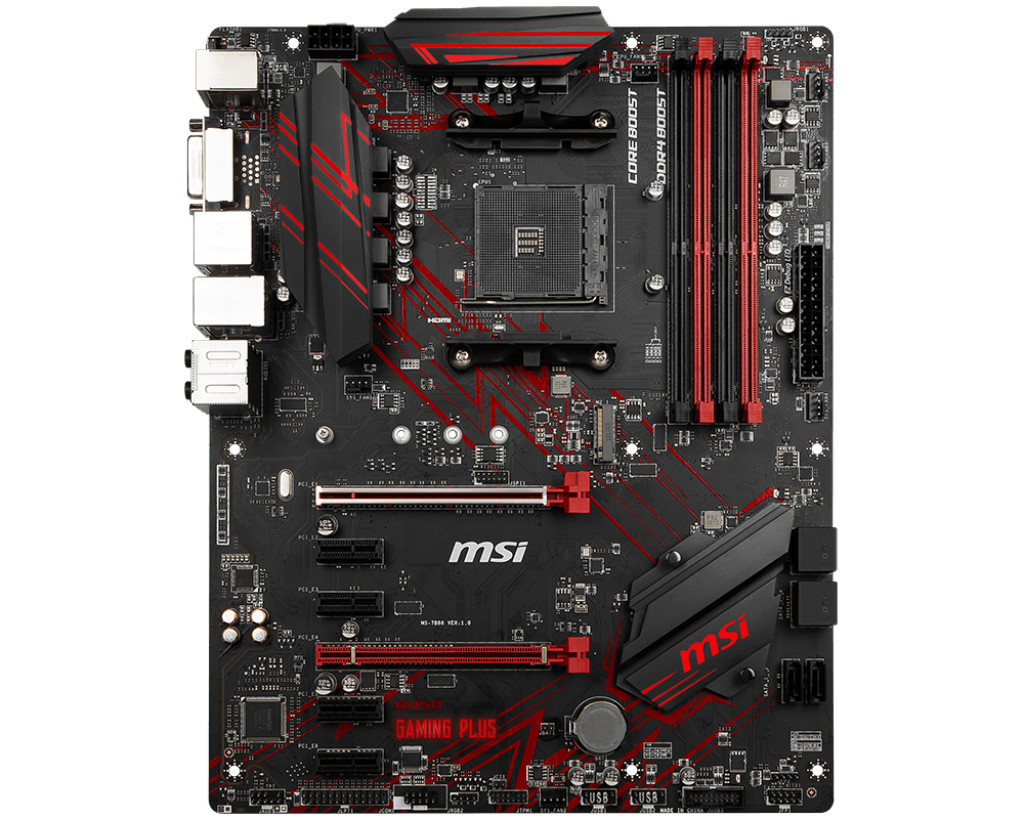 MSI B450 Gaming PLUS Motherboard Socket AM4 DDR4 SATA III PS/2 On-Board Audio