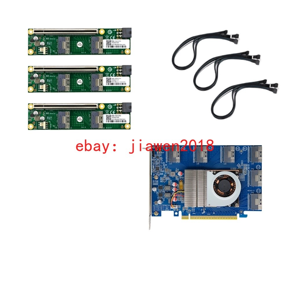 No disassembly required PLX88096 Expansion Card PCIe 4.0 X16 SLIMSAS 6*SFF-8654