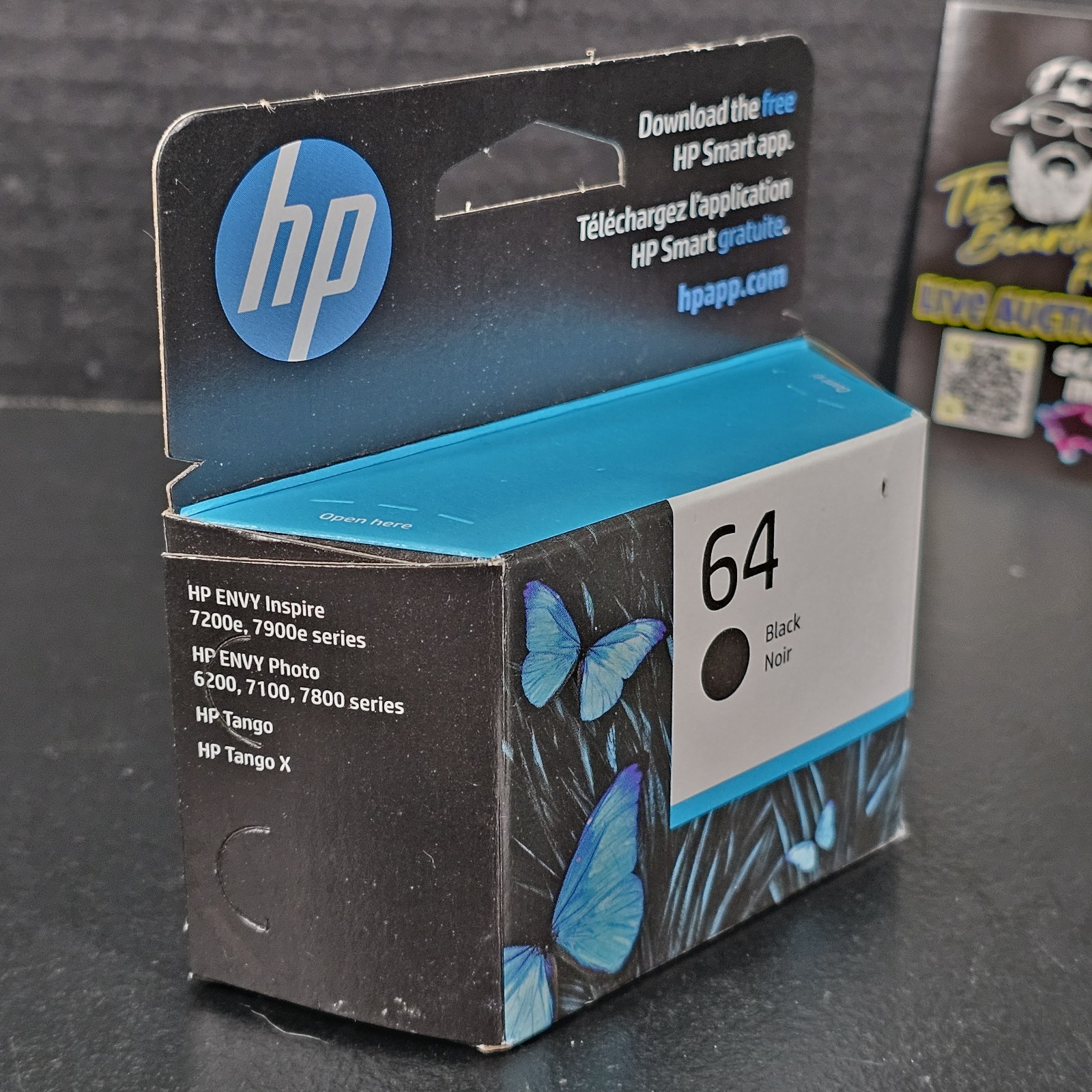 HP 64 Black Original Ink Cartridge, ~200 pages, N9J90AN#140 Exp 1/2026