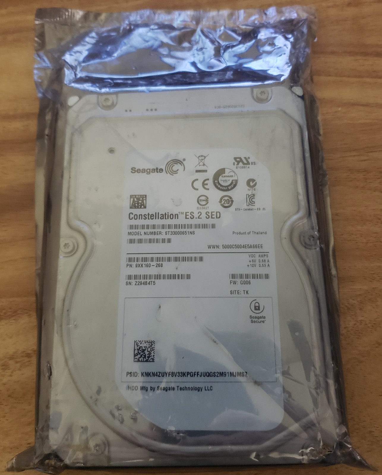 3TB Seagate Constellation ES.2 SED (ST33000651NS) 7200RPM 64MB 3.5”