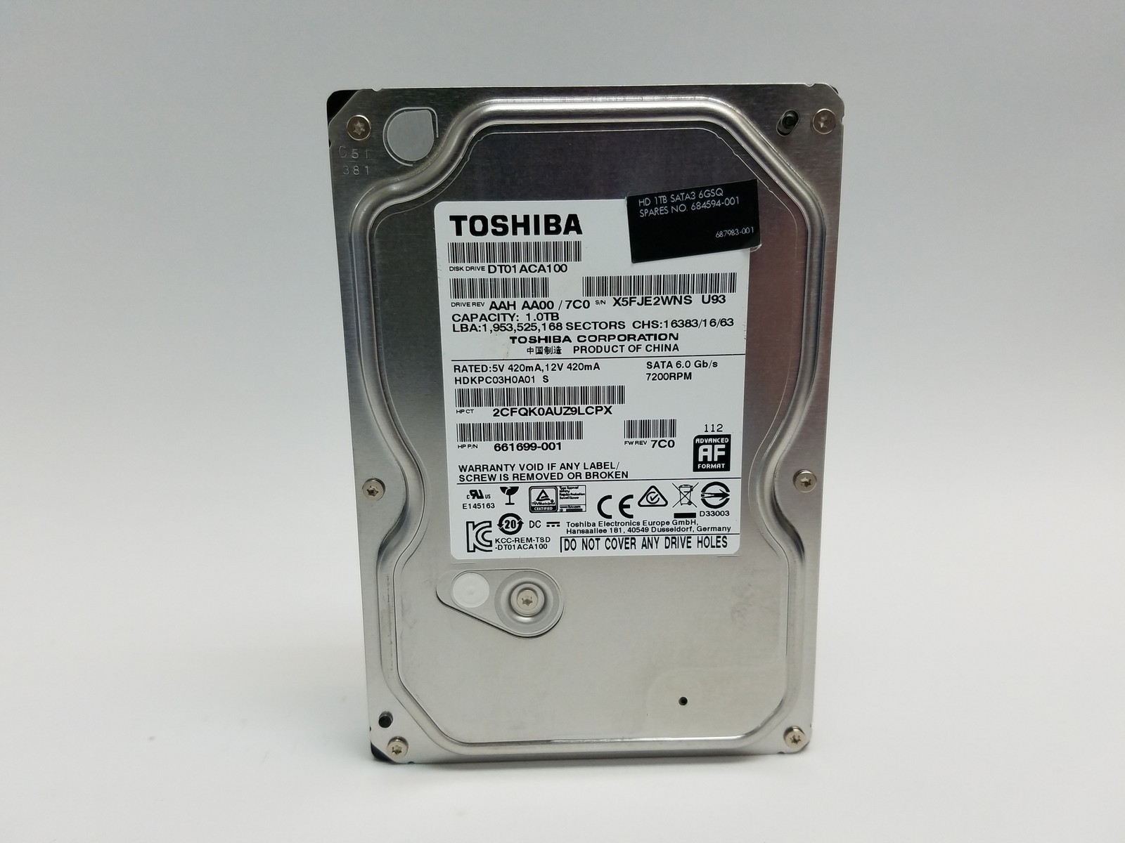 Toshiba DT01ACA100 1 TB 3.5″ SATA III 3.5 in Desktop Hard Drive
