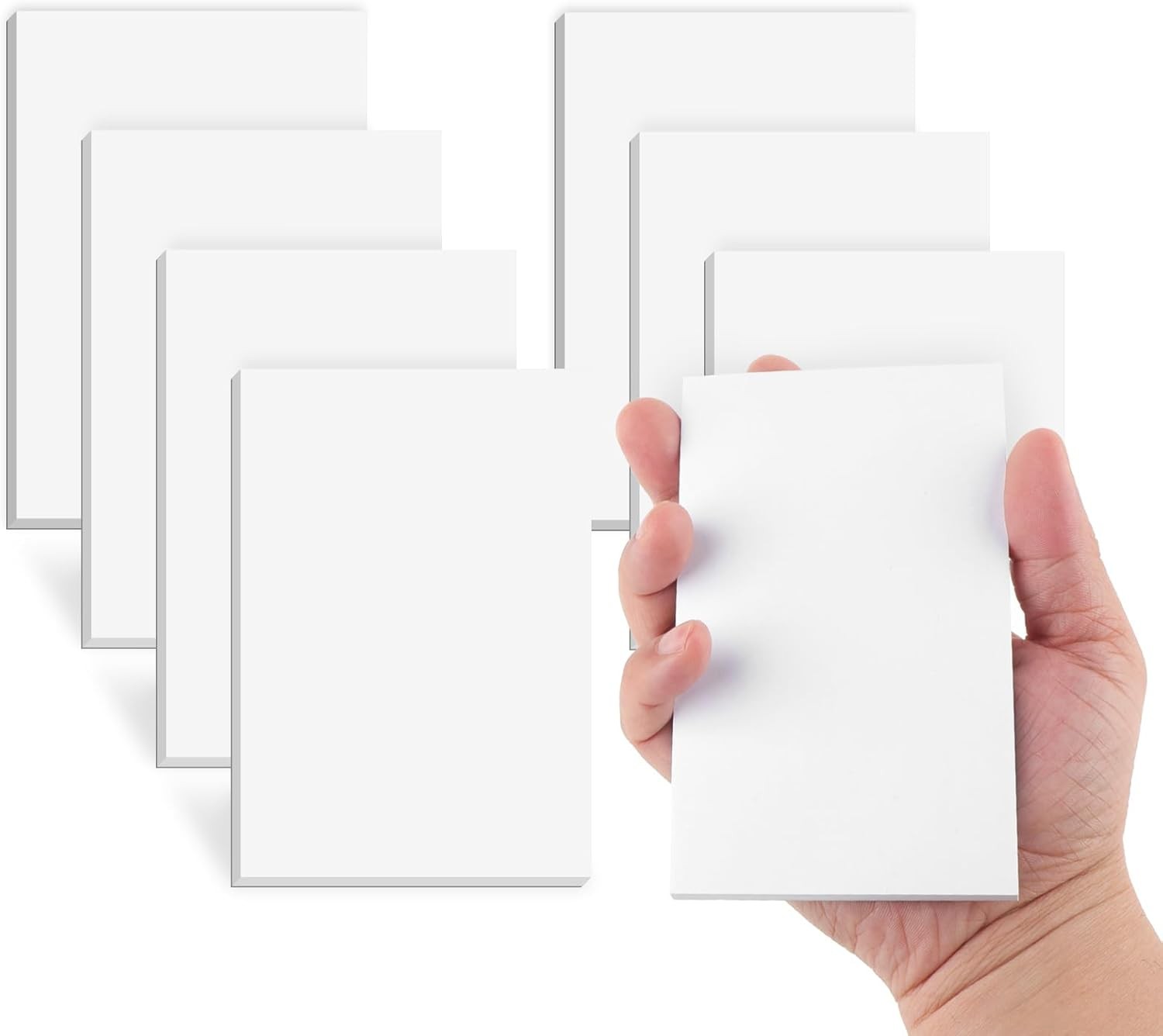 Note Pads 3×5 In, 8 Pack Blank Notepad, White Scratch for 3×5,