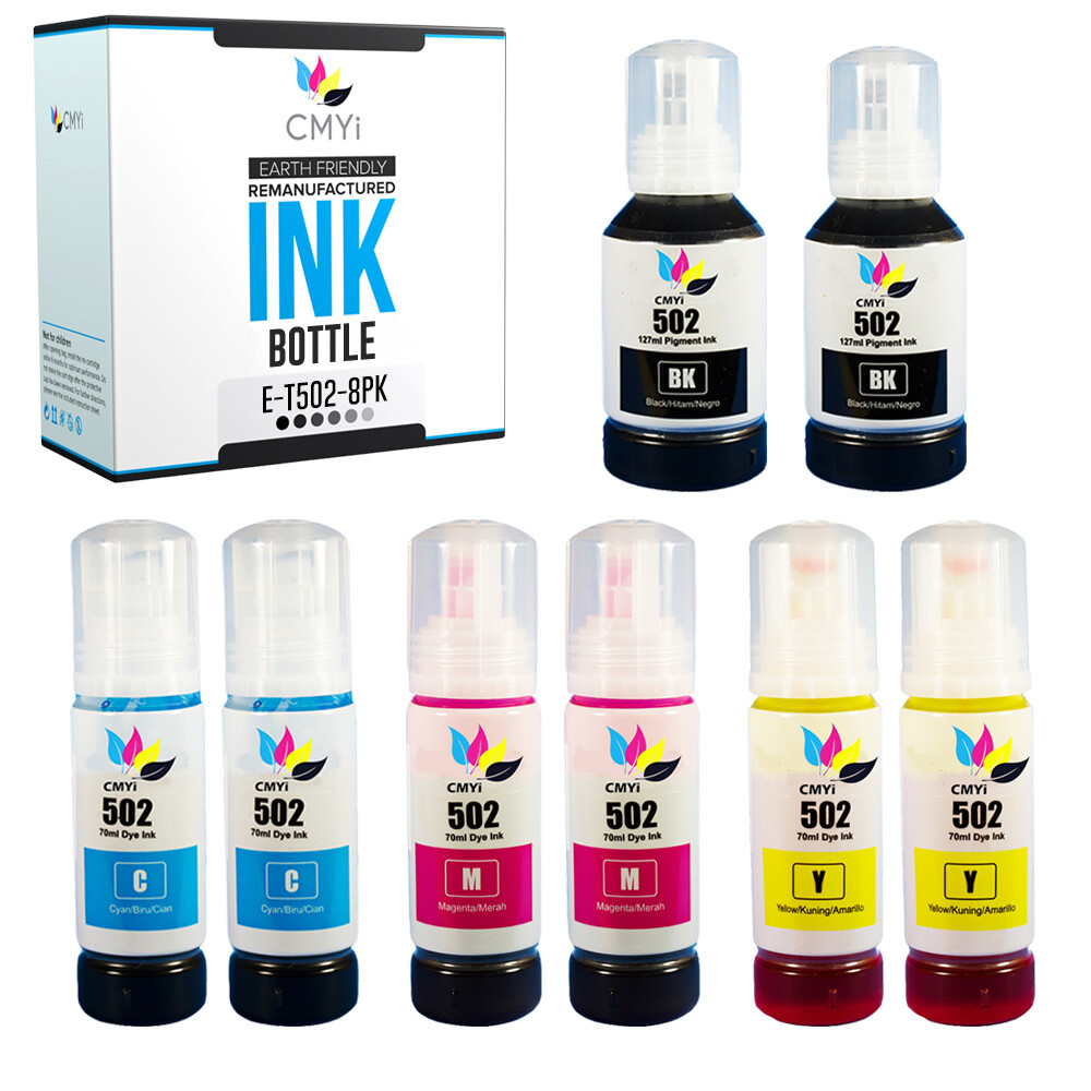 Refill Ink Bottles for Epson 502 Ecotank ET 15000 2760 2850 3830 4760 4850 4760
