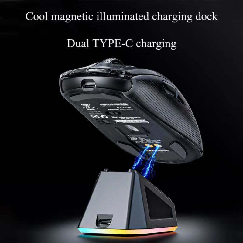 AULA SC630 Transparent Gaming Mouse – Tri-Mode Connectivity with Cool Backlight