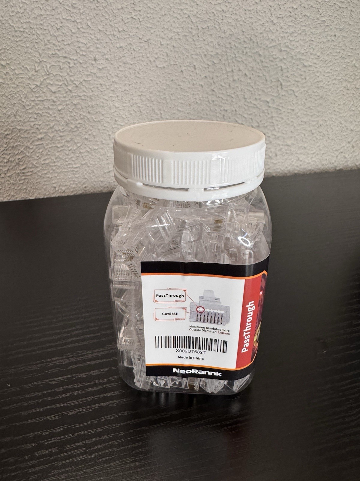 100Pcs Cat5/5E Pass Through EZ RJ45 Connectors