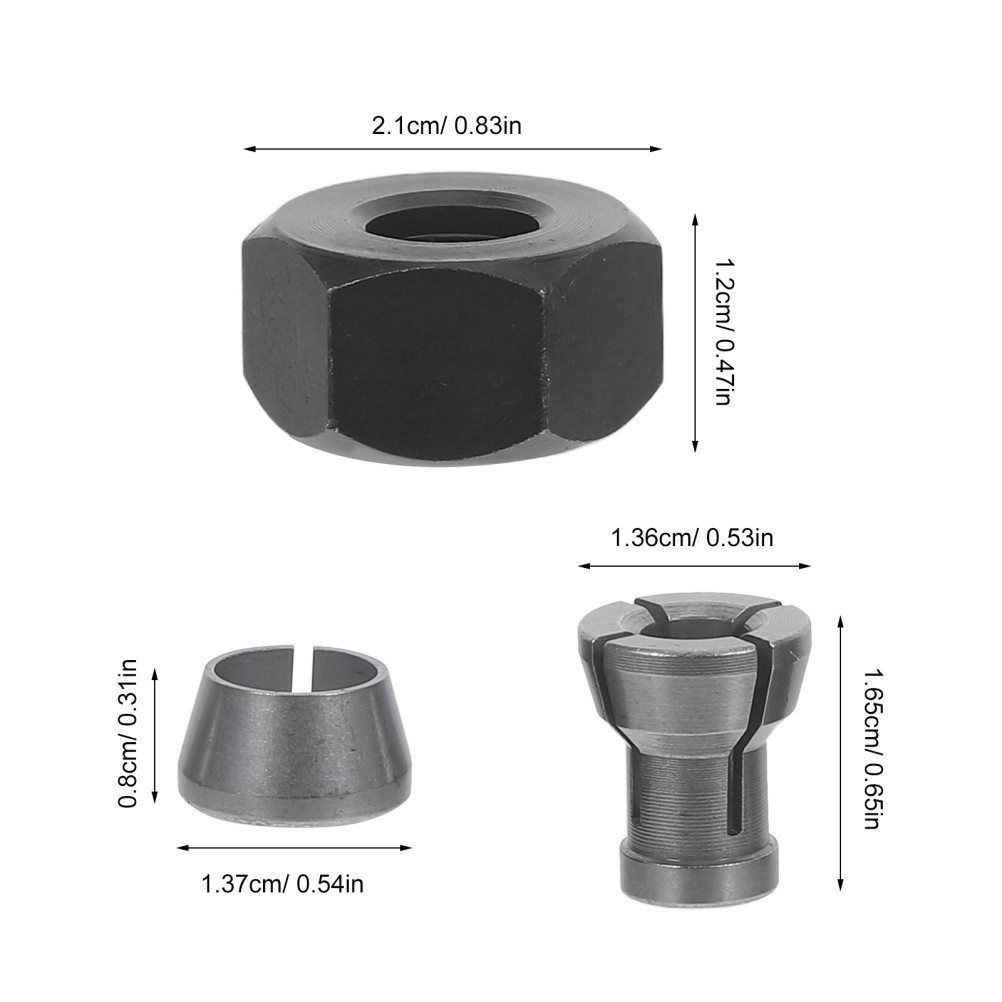 6 Pcs Cnc Collet Chuck Woodworking Milling Engraving Machine Tools