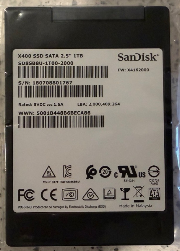 New SanDisk X400 SSD SATA 2.5″ 1TB SD8SB8U-1T00