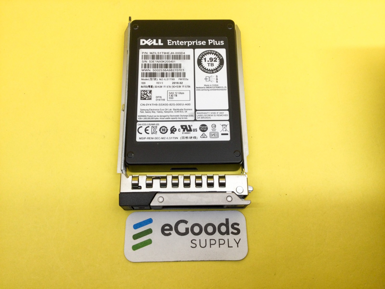 Y4TH9 Dell 1.92TB SAS 12Gbps Read Intensive 2.5” SSD 0Y4TH9 MZ-ILS1T9B