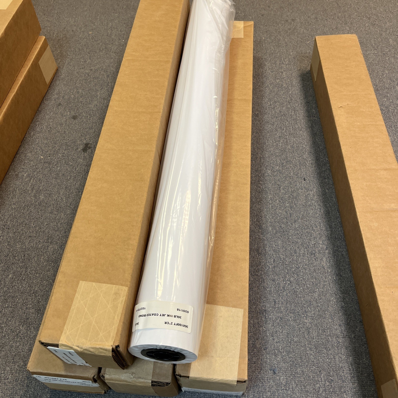 NEW- 3 Rolls 36″x100′ 36LB Coated Bond Plotter Paper (White) 2”CR – Grade B