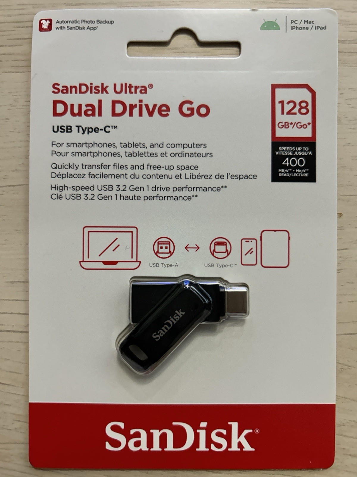 Sandisk Ultra Dual 128GB Drive Go USB Type-C Flash Drive – BRAND NEW