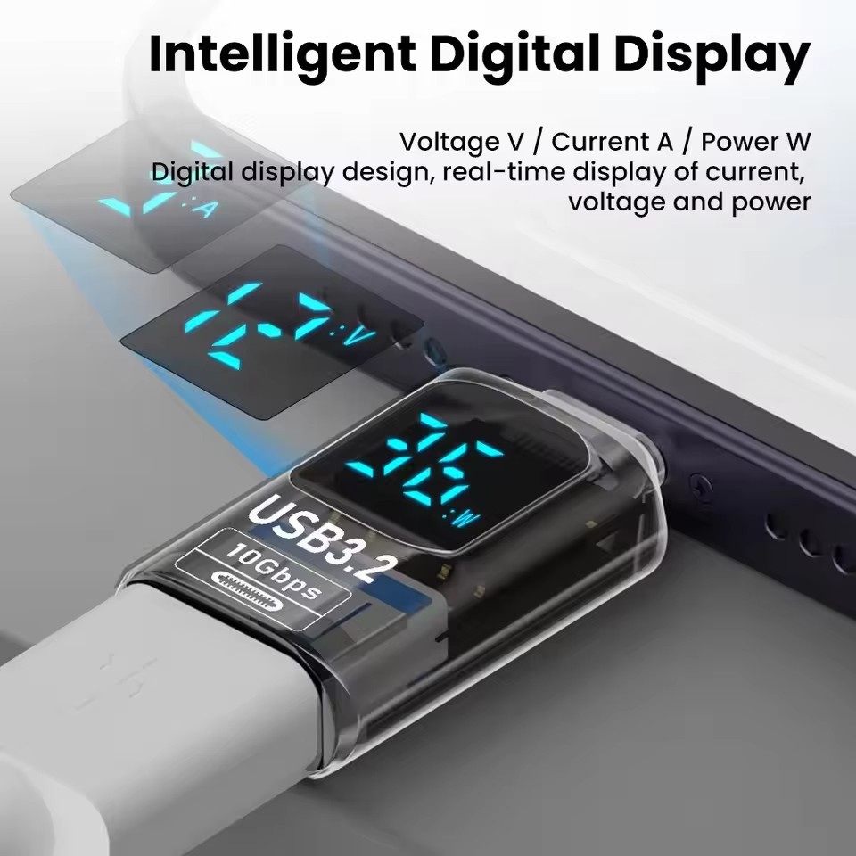 USB 3.2 Digital Display Adapter 10Gbps USB Male TO USB Female Converter For PC