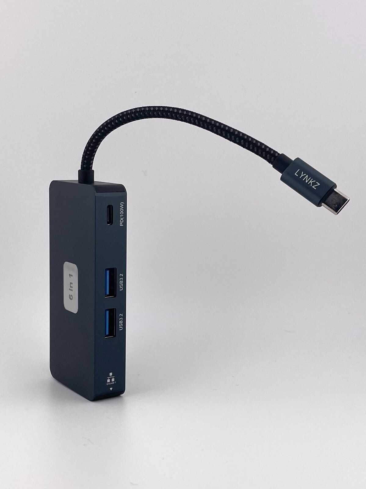 6-in-1 USB-C Hub: 3x USB 3.2 Ports/Gigabit Ethernet/ 4K HDMI @ 60Hz/ 100W PD