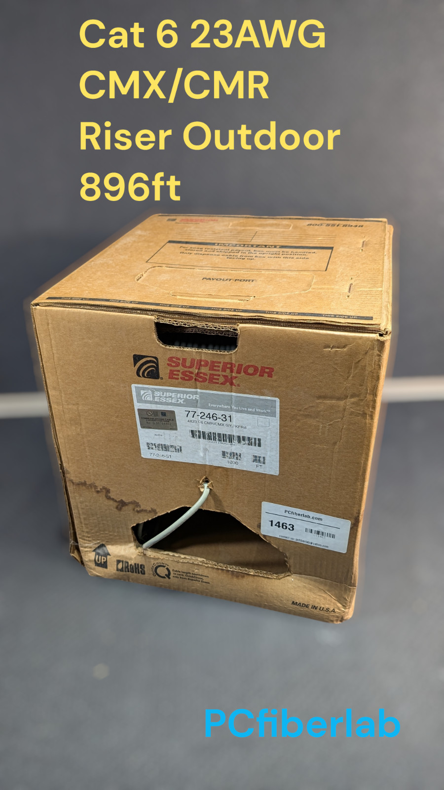 Superior Essex 77-246-31 – Category 6 CMR/CMX Riser Outdoor – Gray, 896ft