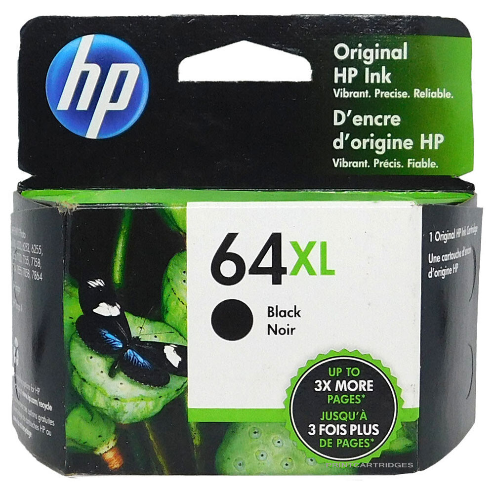 HP 64XL Black Ink Cartridge N9J92AN New Genuine no Retail Box Exp 11/2027