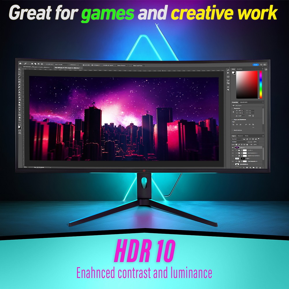 Deco Gear 40″ Curved Ultrawide Nano IPS Monitor, 5120×2160 5K2K, 21:9, HDR10 – O