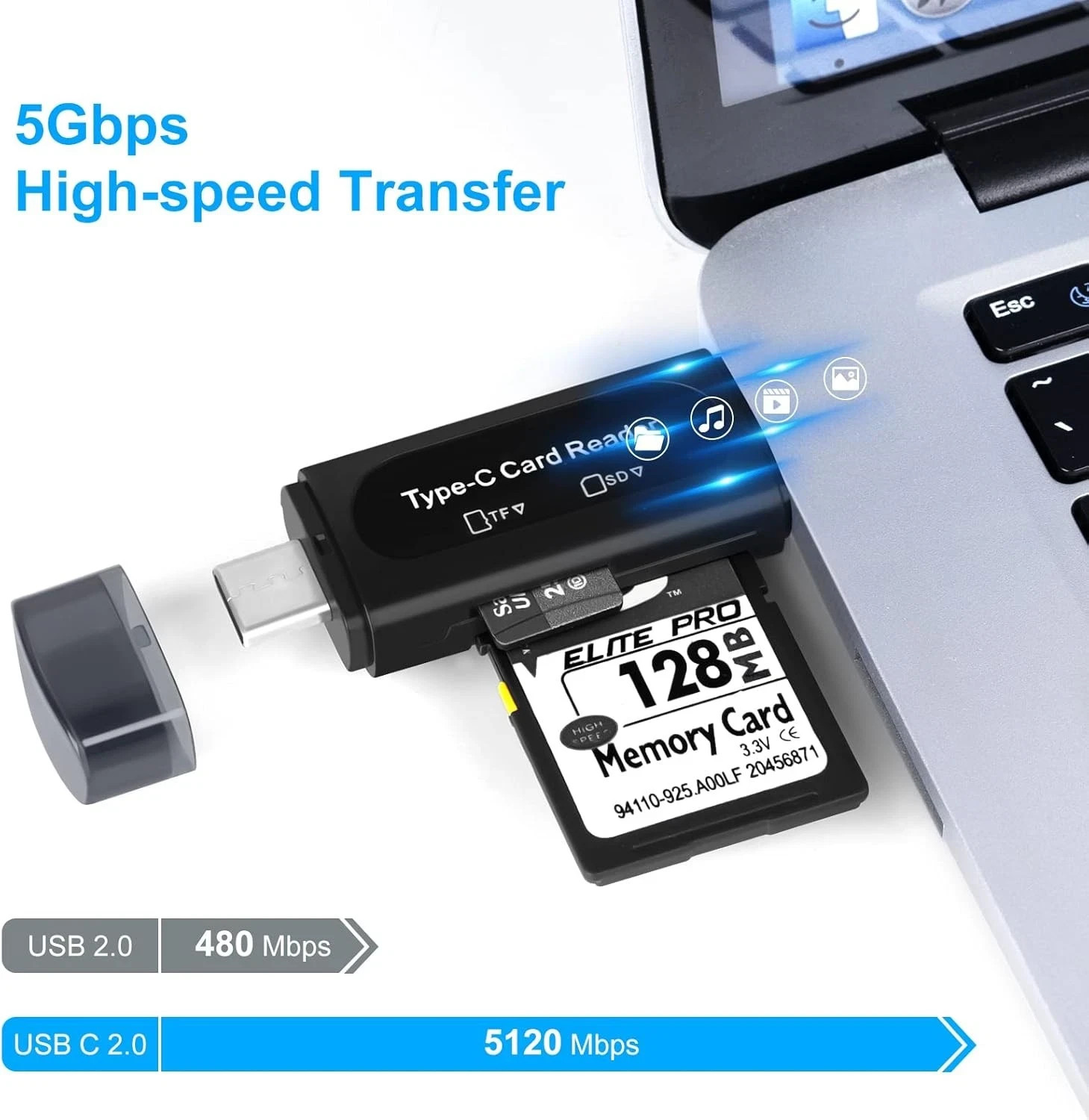 1PC Card Reader USB 3.0 To SD Micro TF Memory Card Adapter PC Laptop Accessories