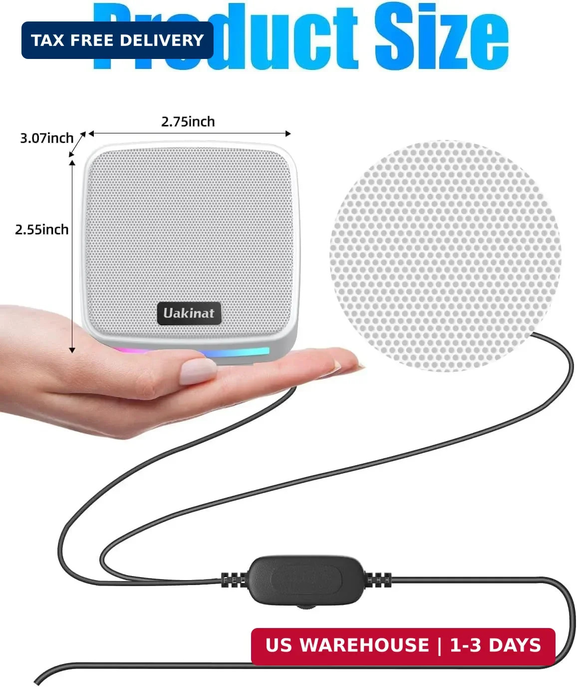 White USB Computer Speakers Desktop PC Laptop Tablet Phone 3.5mm Aux