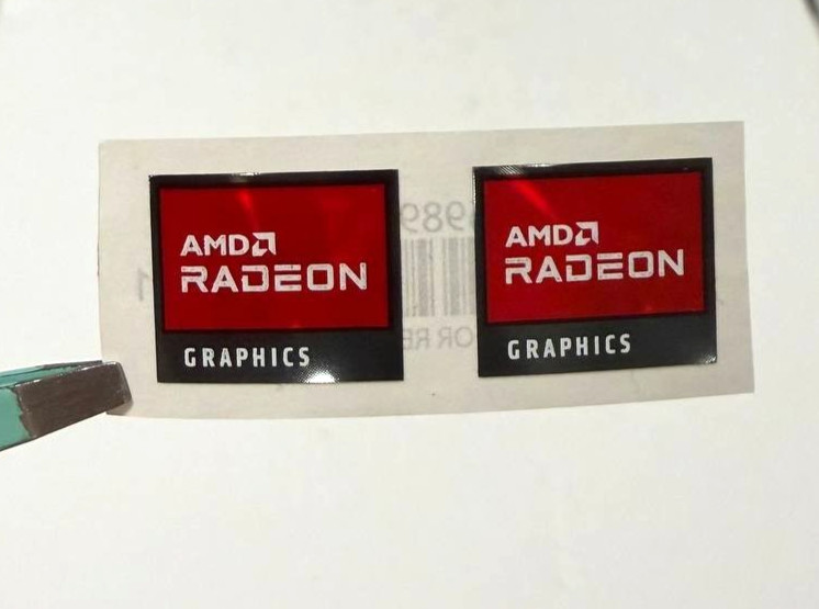 2pcs AMD Radeon Graphics Desktop / Laptop Custom Sticker Label 19mm x 16mm #1