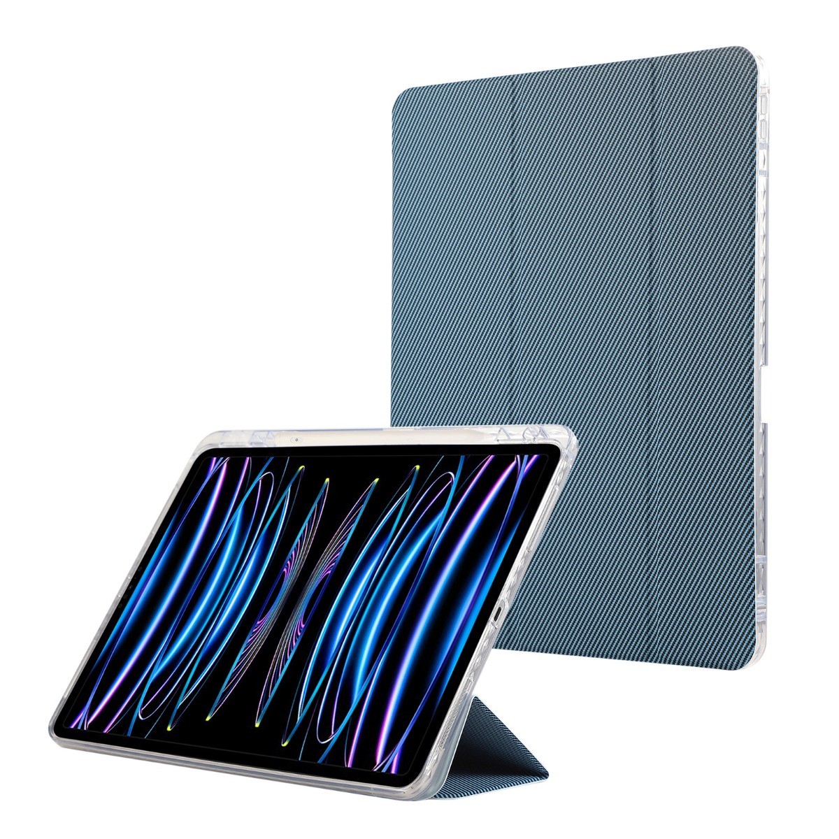 For Apple iPad Pro 11″ M5 M4 &iPad 5/6/7/8/9th Gen Leather Case Clear Back Cover